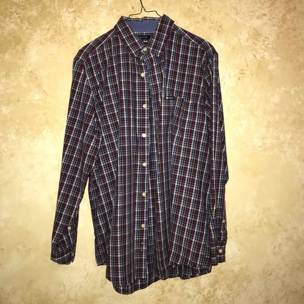 Plaid Purple Chaps Button down